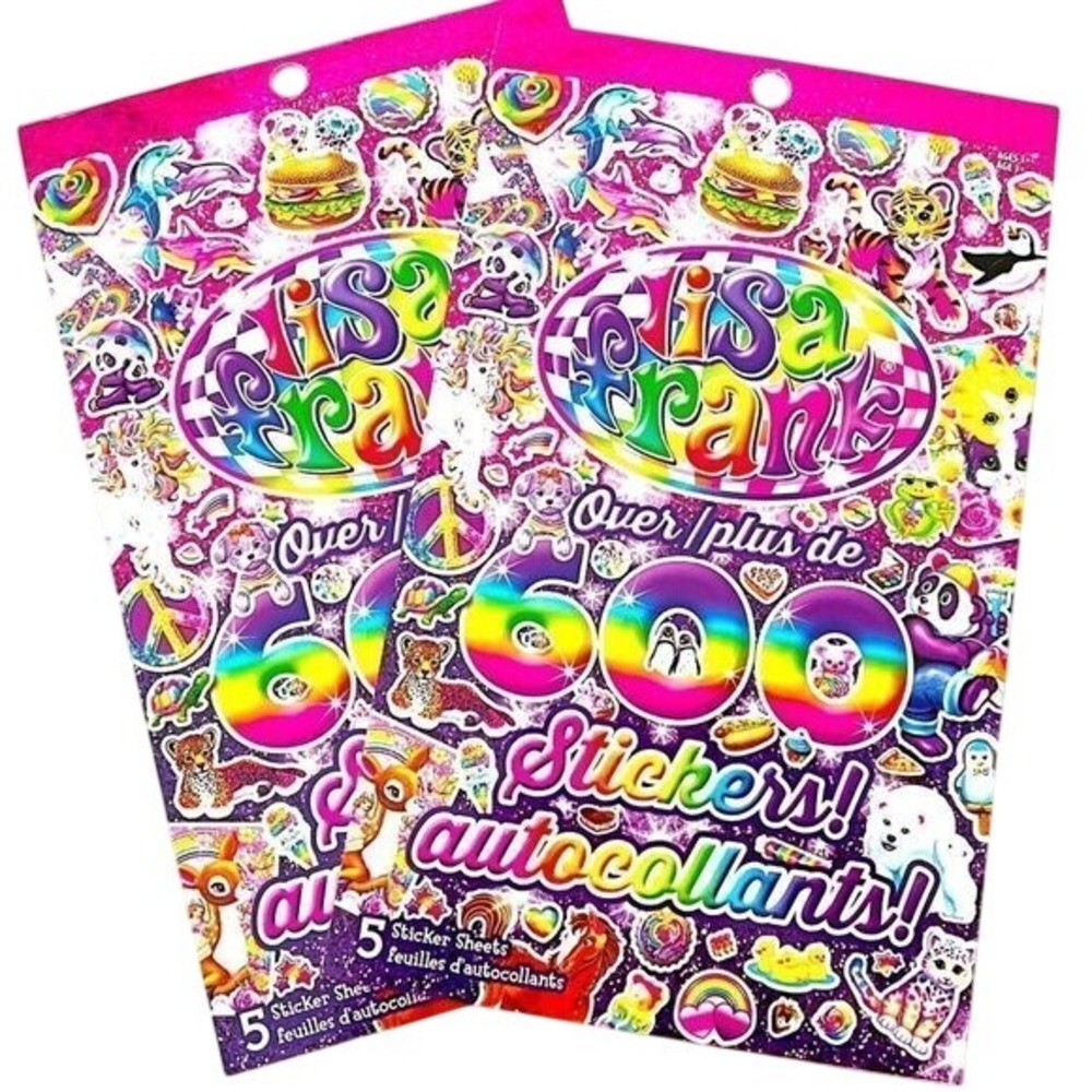 Lot of 2 - Lisa Frank 600 Stickers Booklet